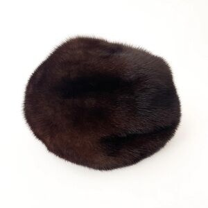 Dior Plush Mink Hat in Dark Brown with Burgundy Hues